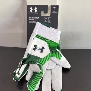 Under Armour - UA Clean Up Batting Glove Green and White size Medium